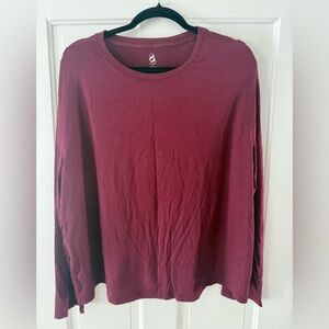 Lou & Grey (Loft) Burgundy Long Sleeve Tee XXL
